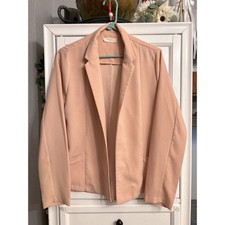 Open Front Blazer Peach Pink Business Casual Large Office Preppy Professional