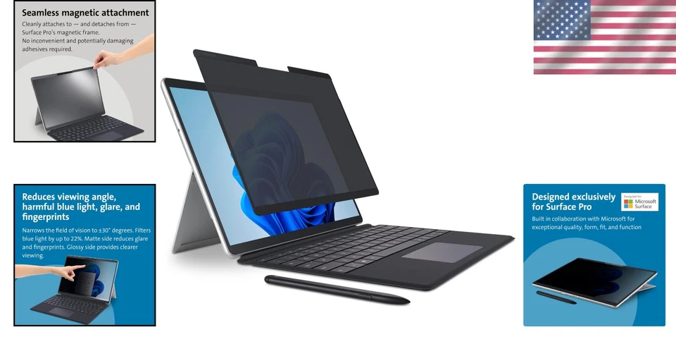 Magnetic Privacy Filter for Surface Pro Series – Anti-Glare, 13 Inch Display - Image 2 of 4