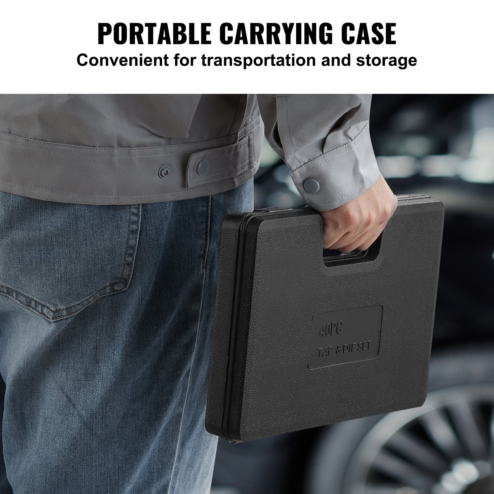 SKYSHALO 40-Piece Tap and Die Set, Metric M3-M12 Bearing Steel Tools