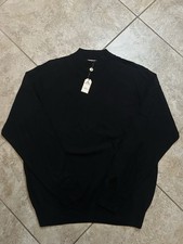 NWT Peter Millar 100 Extra Fine Italian Merino Wool Black Sweater Mens XL