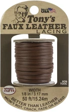 Pepperell Crafts Tony's Faux Leather Lacing 1/8"X50ft-Brown - FLRPL-02