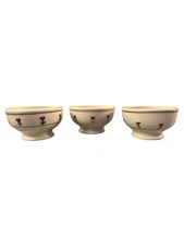3 Vtg Hartstone Pottery Provincial Posy Small Chip And Dip Bowls  Made In USA