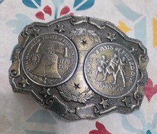 EPC Bicentennial Brass Belt Buckle - Vintage 1974 Collectible Liberty Bell