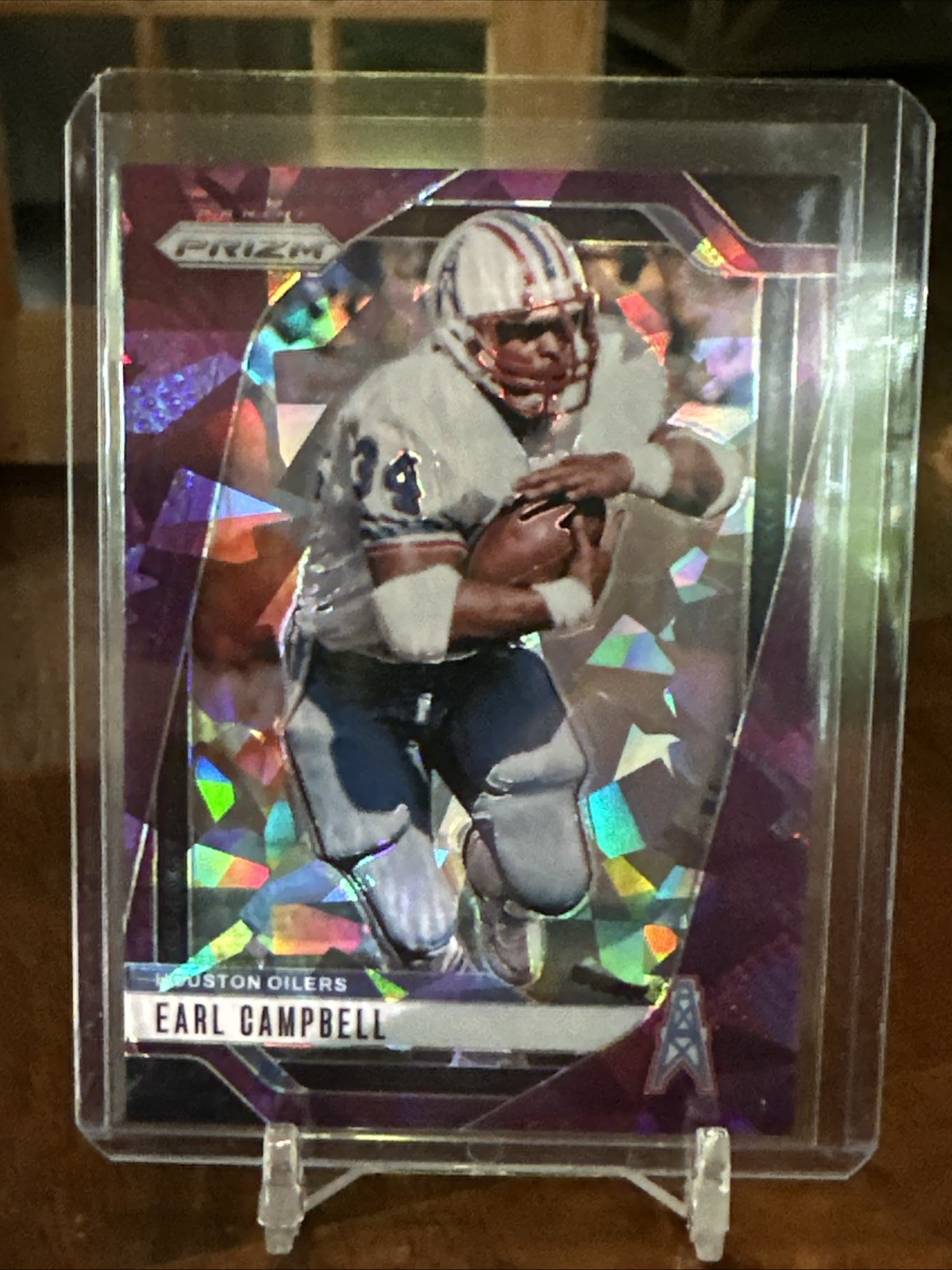 2024 Earl Campbell - Panini Prizm Purple Cracked Ice /225 #297 TITANS