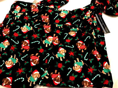Allison Brittney CUTE Christmas Puppies Leggings SZ L Polyester Spandex NWT soft