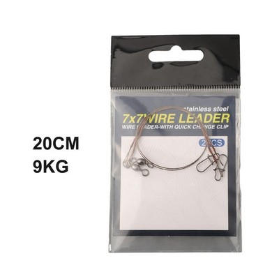 2pcs Fishing Stainless Steel Leader Wire With Swivels & Snap Wire Leadcore Leash
