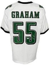 Philadelphia Eagles Brandon Graham Autographed Pro Style White Jersey BAS Aut...
