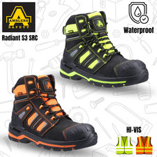 Mens Amblers Safety Hi-Vis Boots S3 Waterproof Composite Toe Midsole Chukka Zip
