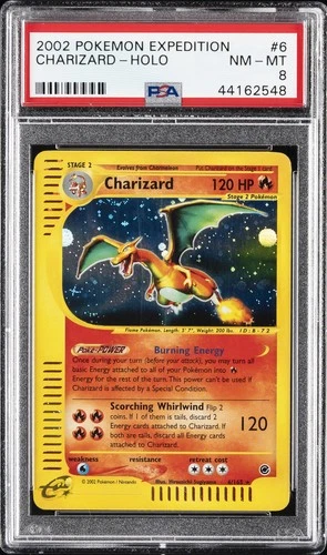 2002 POKEMON EXPEDITION #6 CHARIZARD-HOLO PSA 8