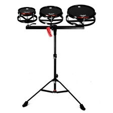 Beatello 6'' 8" 10" Roto Tom 3-Drum Set Black Bass W/ Adjustable Dedicated Stand
