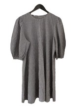 Mango Black & White Gingham Check Dress, UK Size L, Good Condition