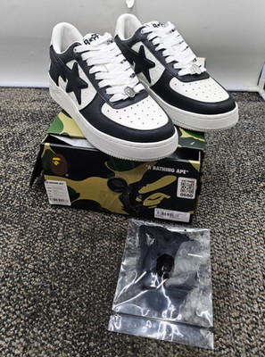 A BATHING APE 1L30191305 Bapesta #3 M1 Black Sneakers Men's Size 9.5