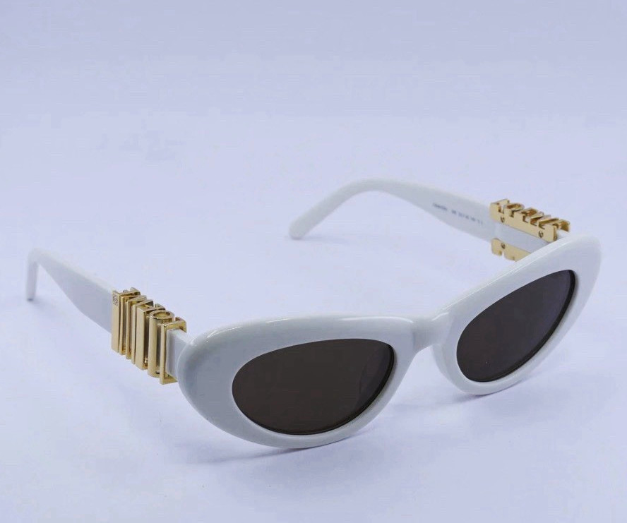 LOEWE LW40064I Cat Eye Full Rim Sunglasses White/Gray Tinted UV400 140mm