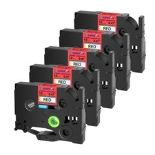 5PK 12mm Fit for Brother P-Touch TZe TZ 431L1 Glitter Rainbow Red Laser Tape