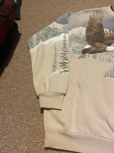 Sudadera Vintage Años 90 Águila Paisaje Naturaleza AOP Estampado Completo - Imagen 2 de 17