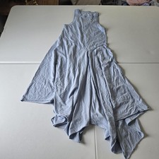 Aerie Dress Womens XL Blue Cotton Jersey Tank Handkerchief Hem Swing Casual