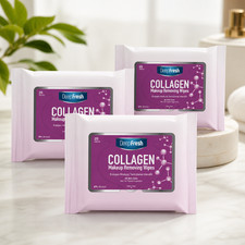 DEEPFRESH Make-Up Removal Collagen Extract Wipes 3-Pack