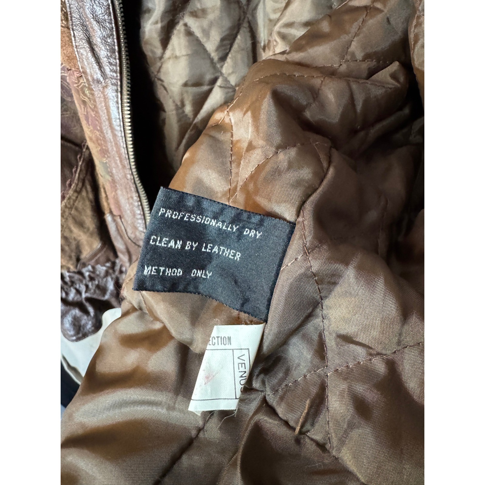 Patchwork Leather Bomber Jacket Suede Paisley Bro… - image 7