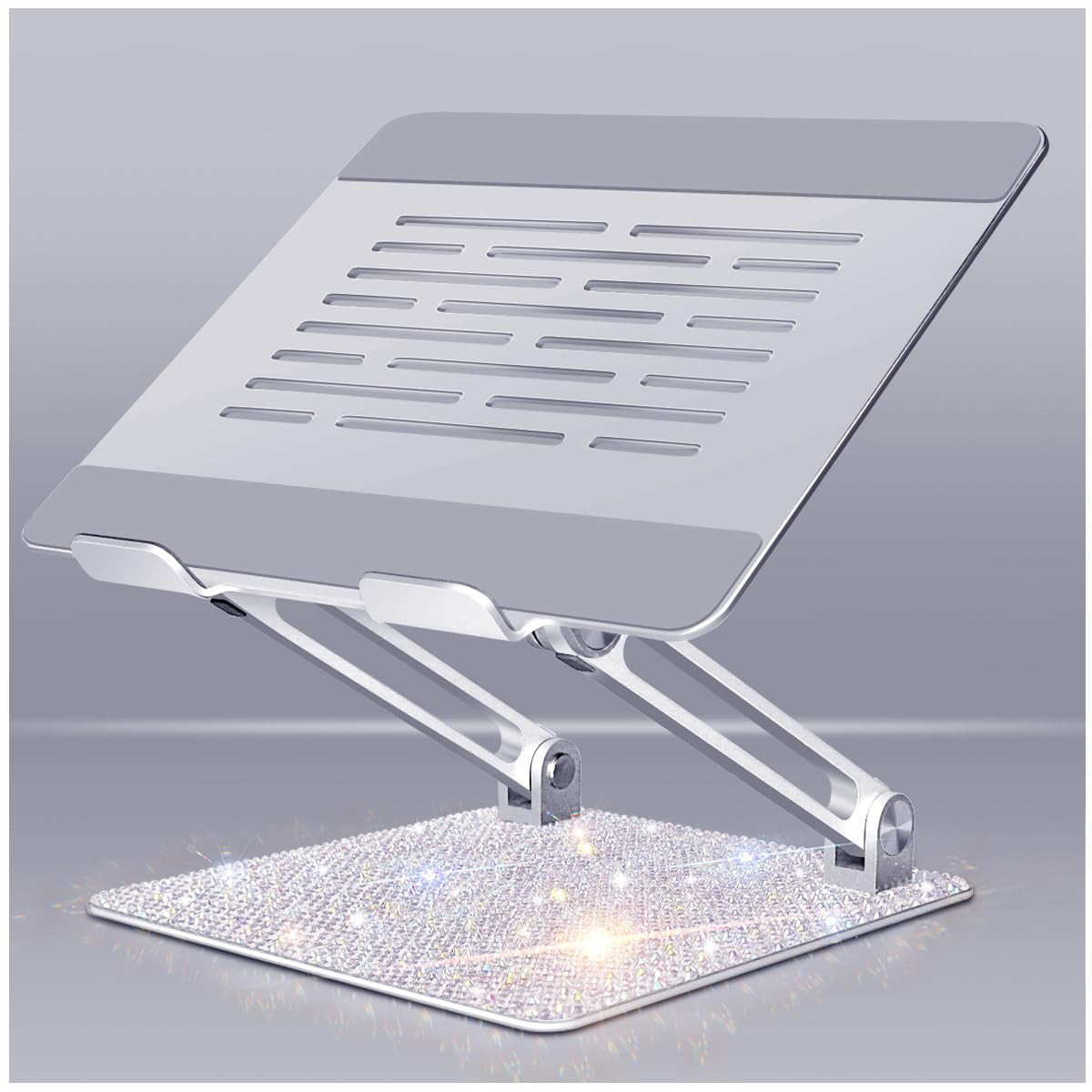 Sleek Adjustable Aluminum Laptop Stand Portable Bling Riser for Any Device