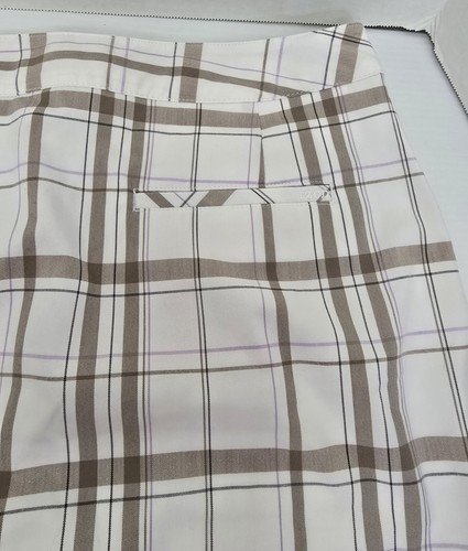 Izod Women’s Golf Skort - Size 10 -White/Beige Plaid - Lined Zip - Sport - NWOT - Picture 4 of 11