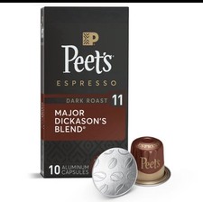 Peet  s Major Dickason's Premium Dark Roast Espresso Coffee Pods, 50 Count.