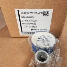 Videojet Thermal Transfer Ribbon 15-S33BWQ25-450 33mm X 450m Brilliant White