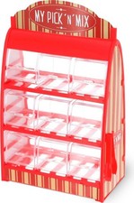 Süßigkeiten Spender m. 9 Fächern - 30 x 18 cm - Candy Bar Bonbon Weingummi Theke