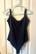 SKIMS Scoop Neck Bodysuit One Piece Black M Mild Compression Stretch Snap