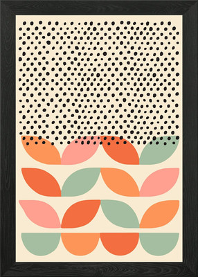 Abstract Geometric Pattern with Dot Framed Wall Art Poster Canvas Print Picture