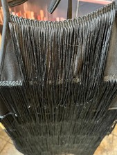 fringed black dress by pretty little thing