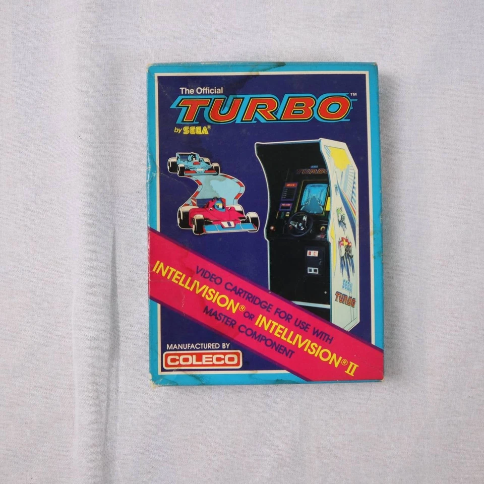 The Official Turbo by Sega for Intellivision & INTV II Coleco CIB w/Manual & Box Foto 2 de 4