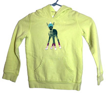 Circo Girls Yellow Pullover Hoodie Size S/P 6-6X Baby Deer on Ice Skates