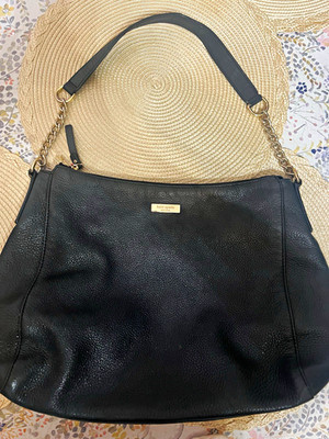 Kate Spade New York Black Shoulder Bag Zip Top Gold Chain Strap Detachable