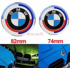 Emblems Hood Trunk badge SET 82mm 74mm For BMW 50th M anniversary 51148132375