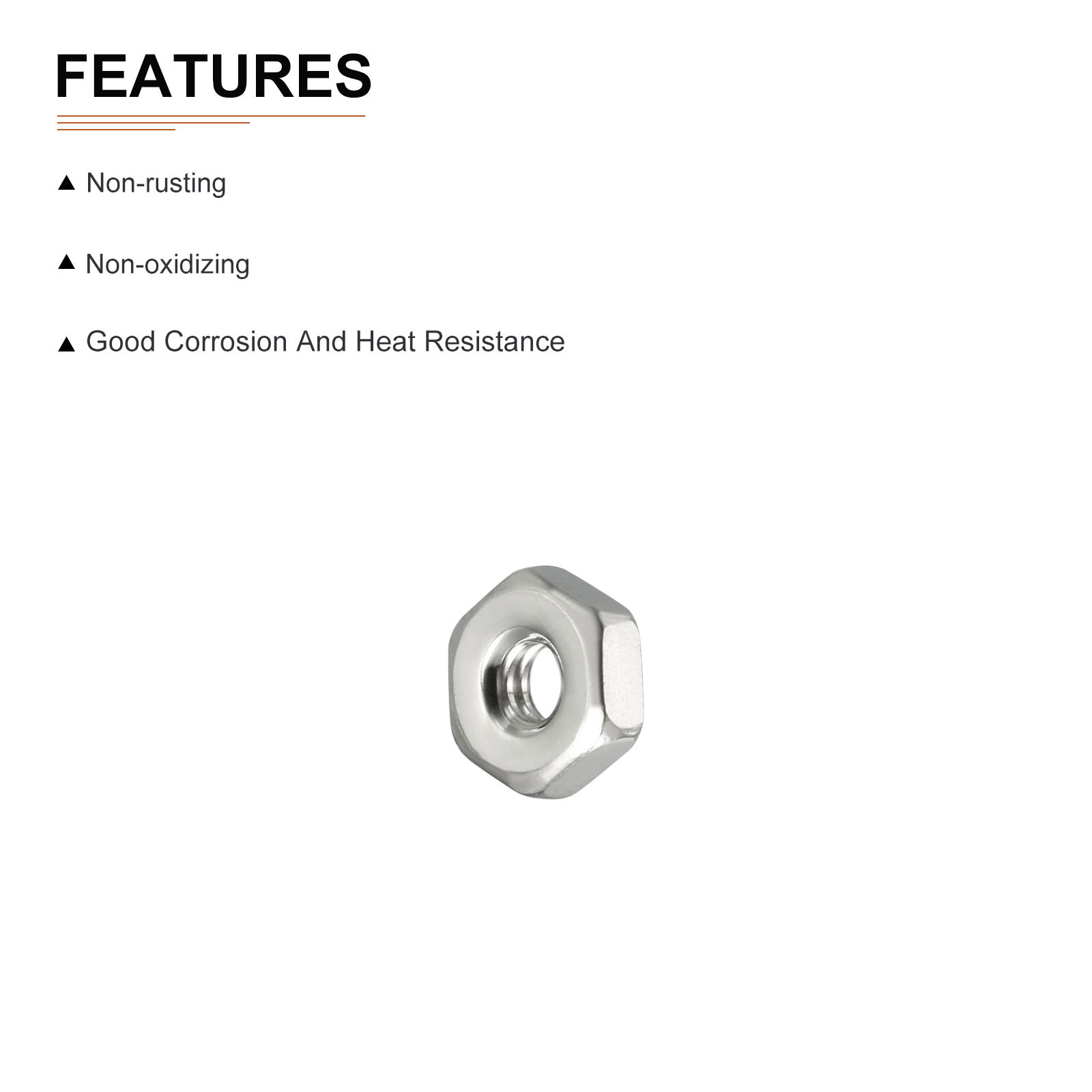 100 Pack #6-32(UNC) Hex Nuts 304 Stainless Steel Hexagonal Nuts - Silver Tone