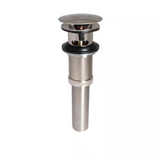 1-1/4 In. Push Button Bathroom Sink Drain with Overflow, Brushed Nickel