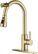 Gold Kitchen Faucet with Pull down Sprayer High Arc Single Handle Classic St...