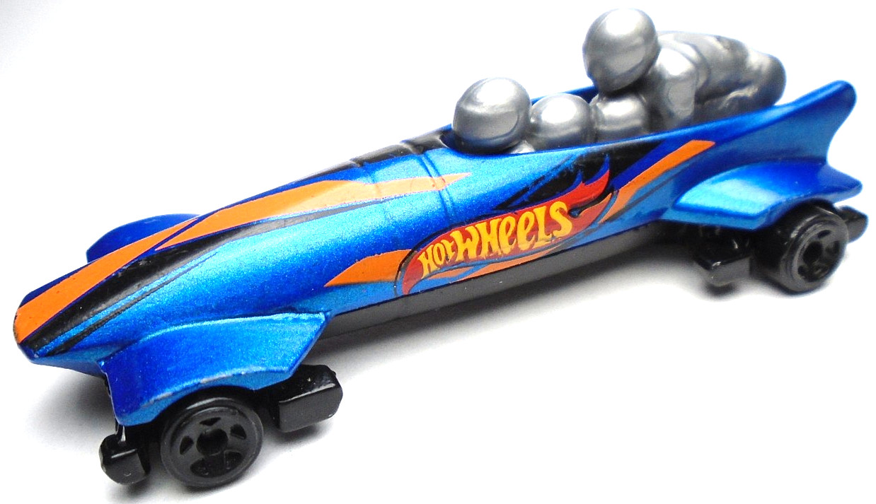 2015 HOT WHEELS CFG94 ICE SHREDDER BLUE 1:64 DIECAST 2 3/4" BOBSLED CAR W ORANGE