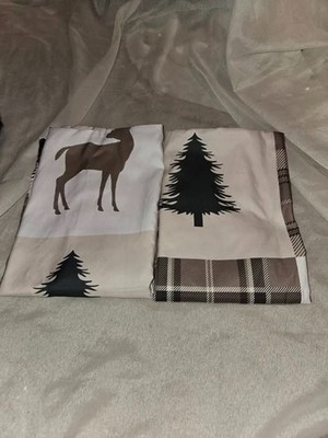Wake In Cloud Rustic Pillow Cases Lodge Cabin Bear Deer Holiday Theme