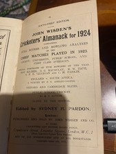 Rare 1924 Editon Wisden Cricket Book