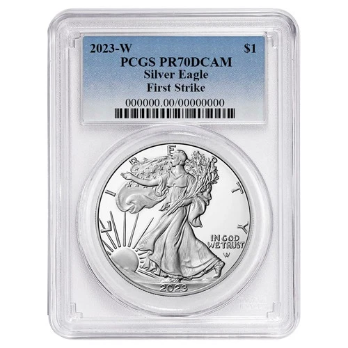 2023-W Proof $1 American Silver Eagle PCGS PR70DCAM FS Blue Label