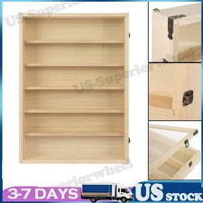 Wooden Display Case Hot Wheel Wall Shelf Toy Display Storage Cabinet with Door