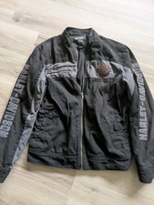 Harley Davidson Mens Copperblock Canvas Motorcycle Jacket Medium Graphic Sleeves