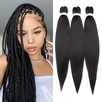 66 cm Meches pour Tresses Africaine 6Pcs, Tresse Cheveux Brun foncé 90g/pack ... - Photo 1/4