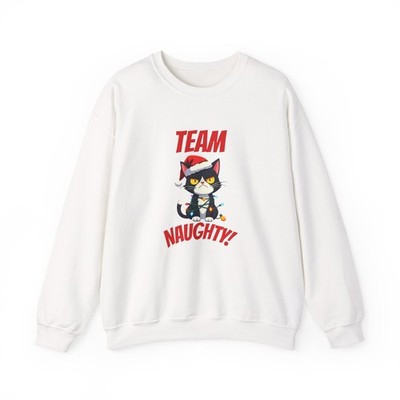 Team Naughty!  Naughty Cat Christmas Sweatshirt, Holiday Gift, Pet Lover