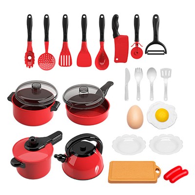 24 Set Mini Kitchen Cookware Pot Pan Kids Pretend Cook Play Toy Tool Accessories