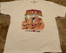 VINTAGE ANVIL GRAPHIC T-SHIRT ARIZONA HEAT WAVE SURF ( MENS XL ) WHITE PREOWNED