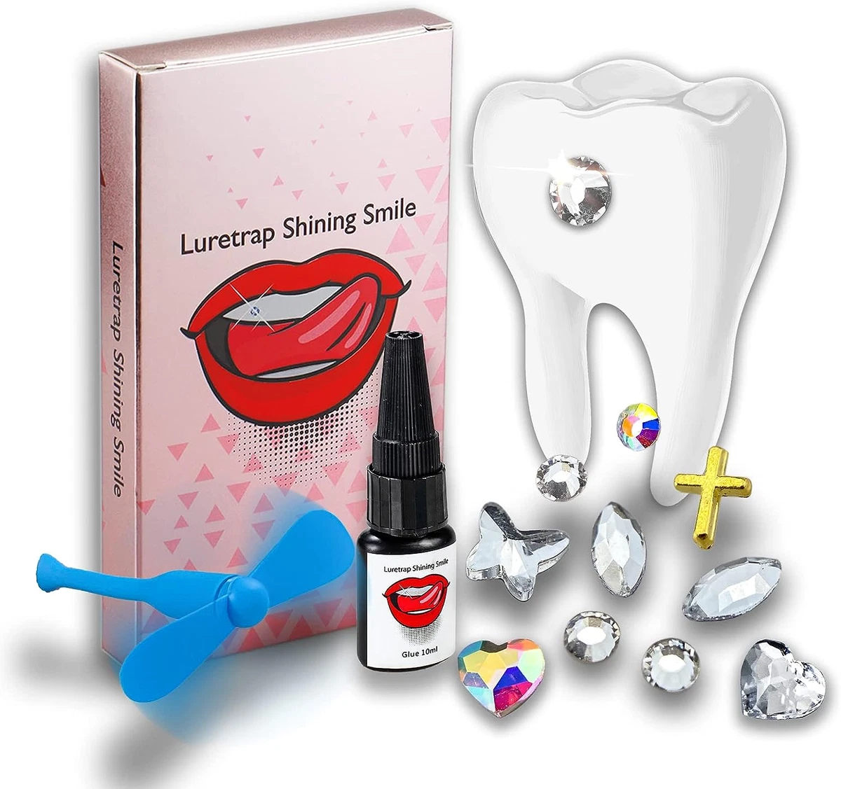 Shining Smile DIY Tooth Gem Kit with Glue,24 Pieces Crystals Jewelry  Starter Kit