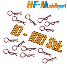 10-100 RC Karosserieklammer Klammer Splint 1:8- 1:14 Rot Edelstahl gekröpft