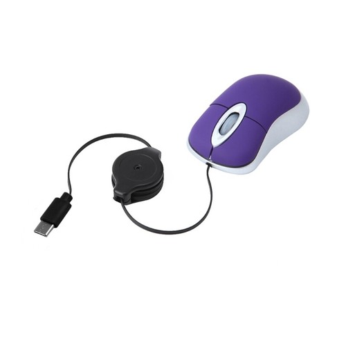 Corded Mouse USB C Retractable Cable Small Mouse 1000DPI Optical Basic Mouse - Picture 7 of 13